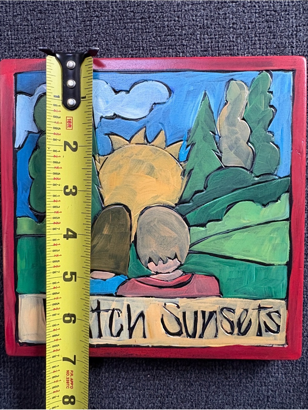 Watch sunsets 7 x 7 plaque - Picture 4 of 10